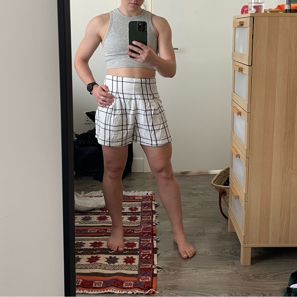 High waisted plaid Short